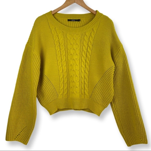 Zaful Sweaters - Zaful oversized cropped wide crewneck cable knit sweater. Size small.